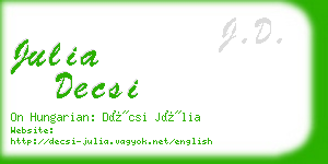 julia decsi business card